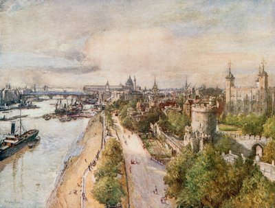 The Tower, from Tower Bridge, Looking West by John Fulleylove